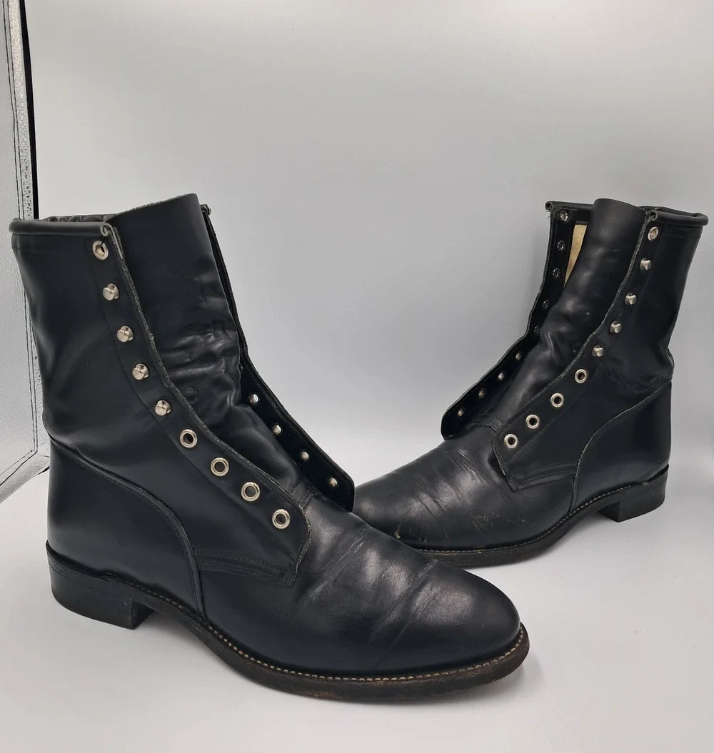 Size 8.5 - VTG J. Chisholm Packer Boots 93527 Lace-Up Men's Western USA